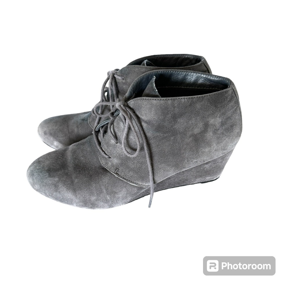 Vionic Becca Wedge Suede Lace Up Elevated Booties Womens 9 Casual Classic